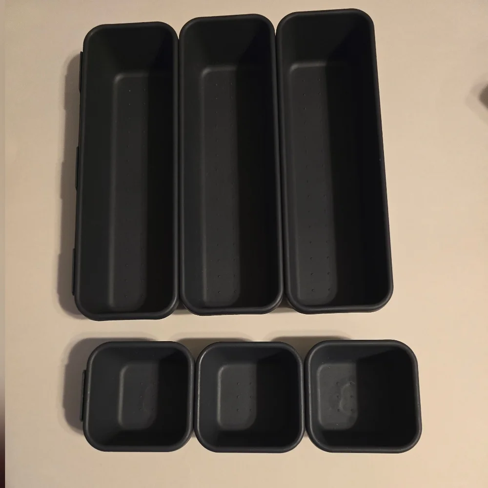 Set of Black Drawer Organizers